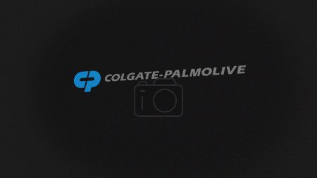 Téléchargez les photos : 07 septembre 2023 New York, New York. Le logo de Colgate-Palmolive sur un mur blanc d'écrans. Marque Colgate-Palmolive sur un appareil. - en image libre de droit