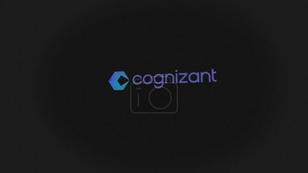 Photo for 07th September 2023 Teaneck, New Jersey. The logo of Cognizant on a white wall of screens. Cognizant brand on a device. - Royalty Free Image