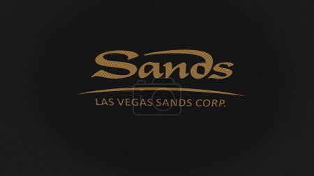 Photo for 07th September 2023 Las Vegas, Nevada. The logo of Las Vegas Sands on a white wall of screens. Las Vegas Sands brand on a device. - Royalty Free Image