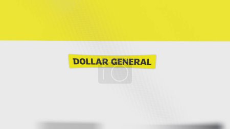 Téléchargez les photos : Le logo de Dollar General sur un mur blanc d'écrans. Dollar Marque générale sur un appareil. - en image libre de droit
