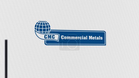 Photo for The logo of Commercial Metals on a giant white screen, the brand Commercial Metals on a device. - Royalty Free Image