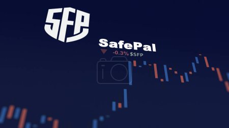 Photo for December 05th 2023. An investor analyzing the price of SafePal on a phone, the token coin $SFP on a crypto exchange sreen. - Royalty Free Image