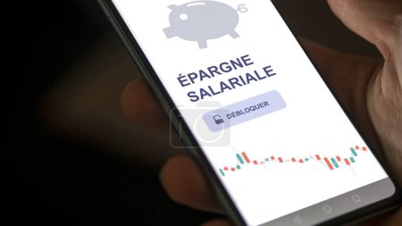 Un employé déverrouille son régime d'épargne des employés sur un écran. Texte français.
