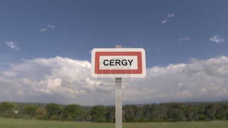 Signe de ville de Cergy. Entrée de la ville de Cergy en Val d'Oise, France