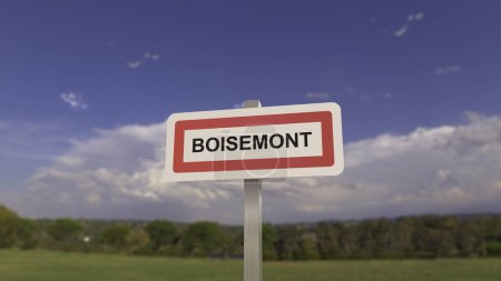 City sign of Boisemont. Entrance of the town of Boisemont in Val d'Oise, France