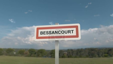 City sign of Bessancourt. Entrance of the town of Bessancourt in Val d'Oise, France