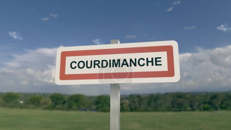 City sign of Courdimanche. Entrance of the town of Courdimanche in Val d'Oise, France