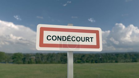 Signo de la ciudad de Condecourt. Entrada de la ciudad de Condecourt en Val d 'Oise, Francia
