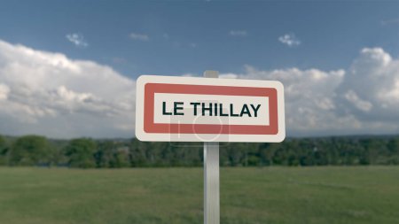 Signo de ciudad de Le Thillay. Entrada de la ciudad de Le Thillay en Val d 'Oise, Francia