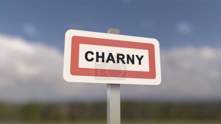Téléchargez les photos : Signe de Charny. Entrée de la ville de Charny en Seine-et-Marne, France - en image libre de droit