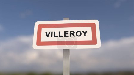 Téléchargez les photos : Signe de Villeroy. Entrée de la ville de Villeroy en Seine-et-Marne, France - en image libre de droit