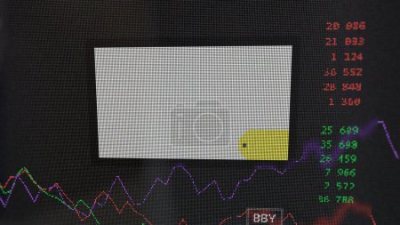 Photo for March 19th 2024. The logo of Best Buy on the screen of an exchange. Best Buy price stocks, $BBY on a device. - Royalty Free Image