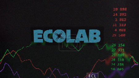 Téléchargez les photos : 19 mars 2024. Le logo d'Ecolab sur l'écran d'un échange. Ecolab actions de prix, $ECL sur un appareil. - en image libre de droit