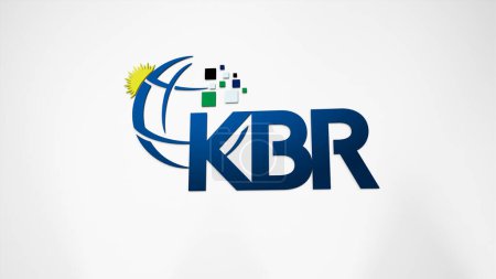 Photo for March 26th 2024, logo of KBR on a white wall in a hall building, the $KBR brand indoor. - Royalty Free Image