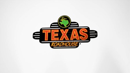 Téléchargez les photos : 26 mars 2024, logo de Texas Roadhouse sur un mur blanc dans un bâtiment de hall, la marque $TXRH intérieur. - en image libre de droit