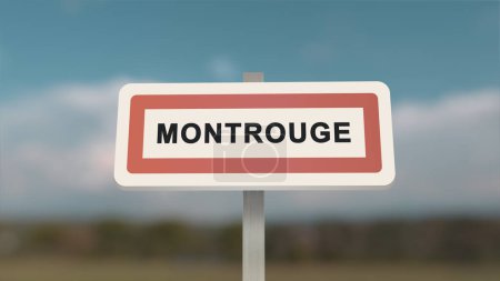 Signo de ciudad de Montrouge. Entrada de la ciudad de Montrouge in, Hauts-de-Seine, Francia