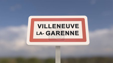 Panneau de Villeneuve-la-Garenne. Entrée de la ville de Villeneuve la Garenne dans les Hauts-de-Seine, France
