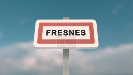 Ortsschild von Fresnes. Eingang der Stadt Fresnes in, Val-de-Marne, Frankreich