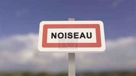 City sign of Noiseau. Entrance of the town of Noiseau in, Val-de-Marne, France