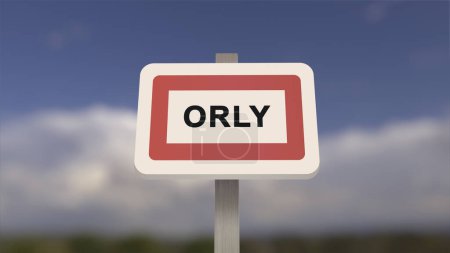Signo de ciudad de Orly. Entrada de la ciudad de Orly in, Val-de-Marne, Francia