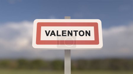 City sign of Valenton. Entrance of the town of Valenton in, Val-de-Marne, France