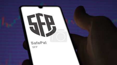 Photo for April 17th 2024 , Shanghai, China. Close up on logo of (SFP) SafePal on the screen of an exchange. (SFP) SafePal price stocks, $SFP on a device. - Royalty Free Image