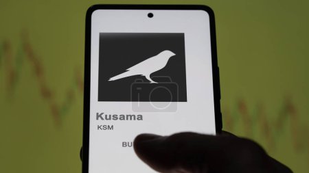 Photo for Close up on logo of (KSM) Kusama on the screen of an exchange. (KSM) Kusama price stocks, $KSM on a device. - Royalty Free Image
