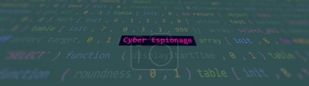 Cyber attaque cyber espionnage texte en premier plan de l'éditeur de code développeur point de vue studio. Texte de vulnérabilité dans les ascii du système d'attaque. Texte en anglais, texte en anglais