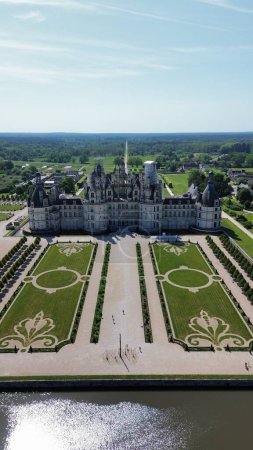Foto de Drone foto chambord castle, chateau de Chambord Francia Europa - Imagen libre de derechos