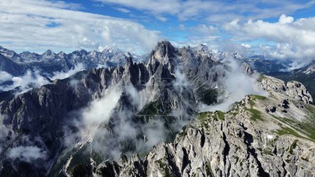 Photo for Drone photo Tre cime di Lavaredo Dolomites Italy europe - Royalty Free Image