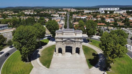 Téléchargez les photos : Drone photo Arc de triomphe, Arc de Triomphe Orange France Europe - en image libre de droit
