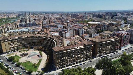 Téléchargez les photos : Drone photo Saragosse Espagne Europe - en image libre de droit