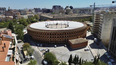 Téléchargez les photos : Drone photo Saragosse arène, Plaza de Toros de la Misericordia Saragosse Espagne Europe - en image libre de droit