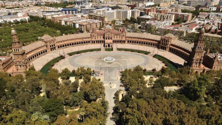 Foto de Drone foto Plaza de España Sevilla España - Imagen libre de derechos