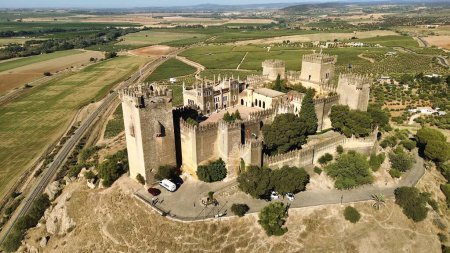 Téléchargez les photos : Drone photo Almodovar del Rio château, Castillo de Almodovar del Rio Espagne Europe - en image libre de droit