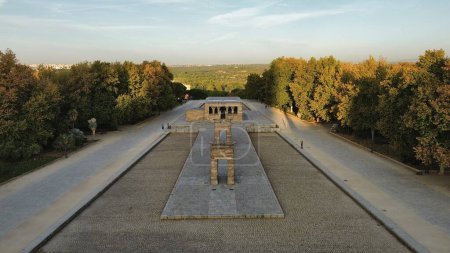 Téléchargez les photos : Drone photo Temple Amon, Templo de Debod Madrid Espagne Europe - en image libre de droit