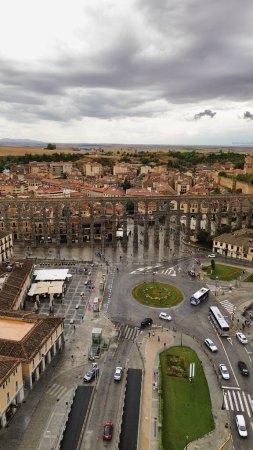 Foto de Drone foto Acueducto de Segovia, Acueducto de Segovia España europa - Imagen libre de derechos