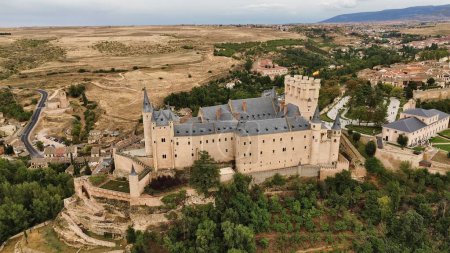 Photo for Drone photo Segovia Alcazar, Alcazar de Segovia spain europe - Royalty Free Image