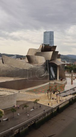 Photo for Drone photo Guggenheim museum Bilbao spain europe - Royalty Free Image