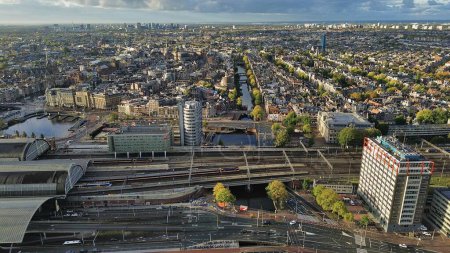 Téléchargez les photos : Drone photo Amsterdam Pays-Bas Europe - en image libre de droit