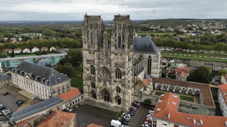 Téléchargez les photos : Drone photo Cathédrale Saint-Etienne, Cathédrale Saint-Etienne Toul France Europe - en image libre de droit