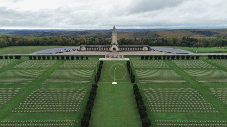 Téléchargez les photos : Drone photo Douaumont Ossuary, Ossuaire de Douaumont Verdun France Europe - en image libre de droit