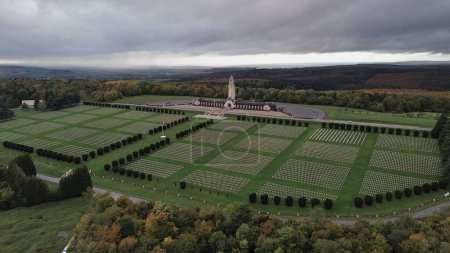 Téléchargez les photos : Drone photo Douaumont Ossuary, Ossuaire de Douaumont Verdun France Europe - en image libre de droit