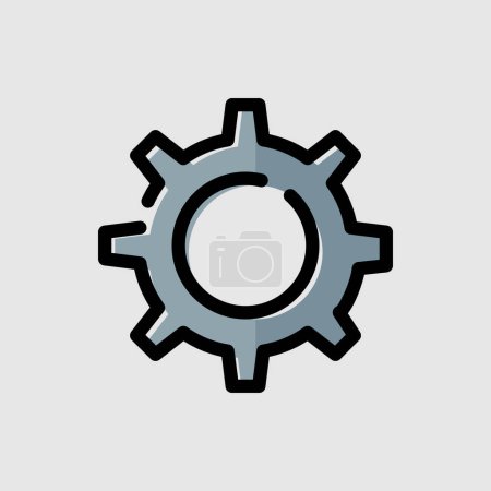 Illustration for Gear icon filled line vector illustration - Royalty Free Image