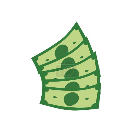 Ilustración de Abanico de dinero sobre fondo blanco. Ilustración vectorial - Imagen libre de derechos