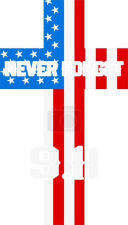 Téléchargez les illustrations : 911 Never Forget cross États-Unis - en licence libre de droit
