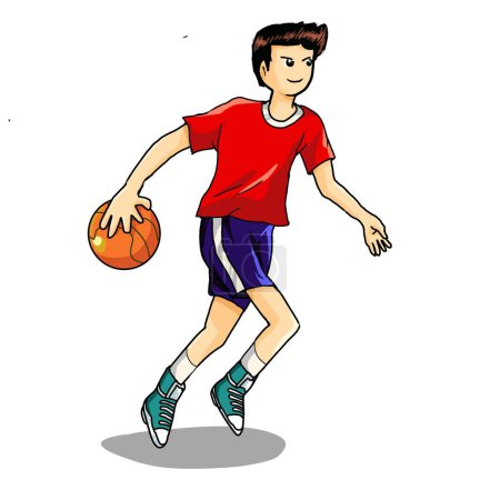 Téléchargez les photos : Basket-ball sport canard course saut balle - en image libre de droit