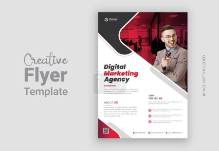 Illustration for Digital marketing and innovation solution with gradient color shape or white background roll up design template - Royalty Free Image