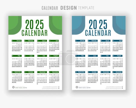 Photo for 2025 calendar design for happy new year planner Bundle template - Royalty Free Image