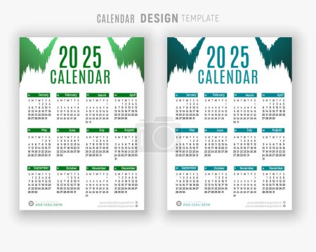Photo for 2025 calendar design for happy new year planner Bundle template - Royalty Free Image